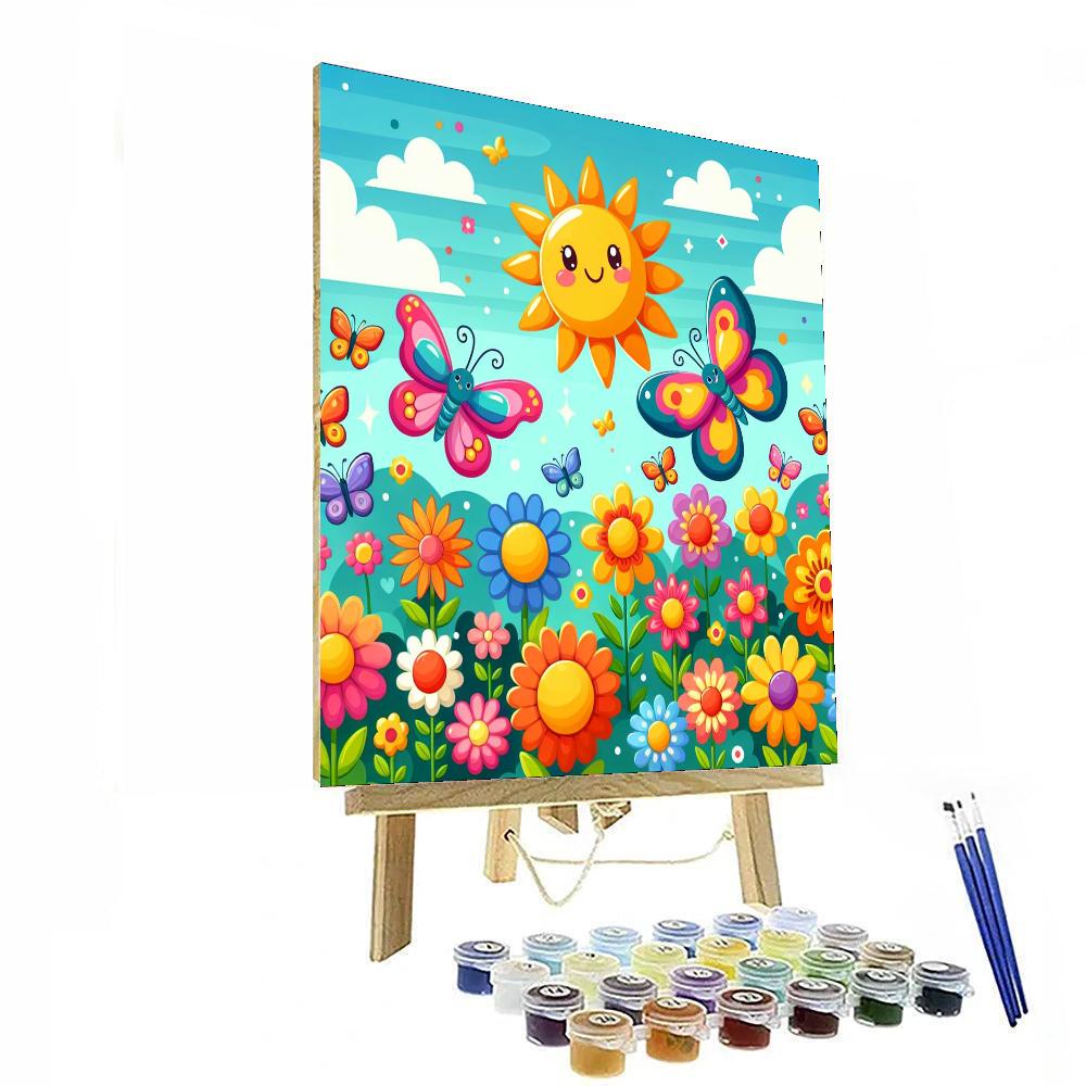 Sunny Butterfly Garden Numbered Painting Kits