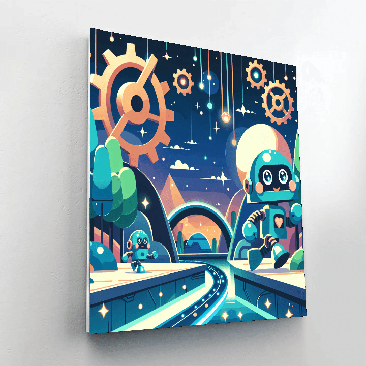 Adventurous Robot Rumble Painting By Numbers Kit