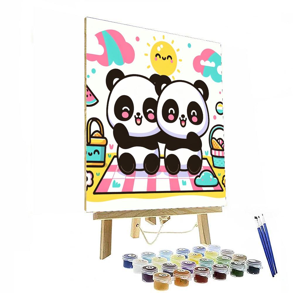 Panda Picnic Party Painting By Numbers Kit