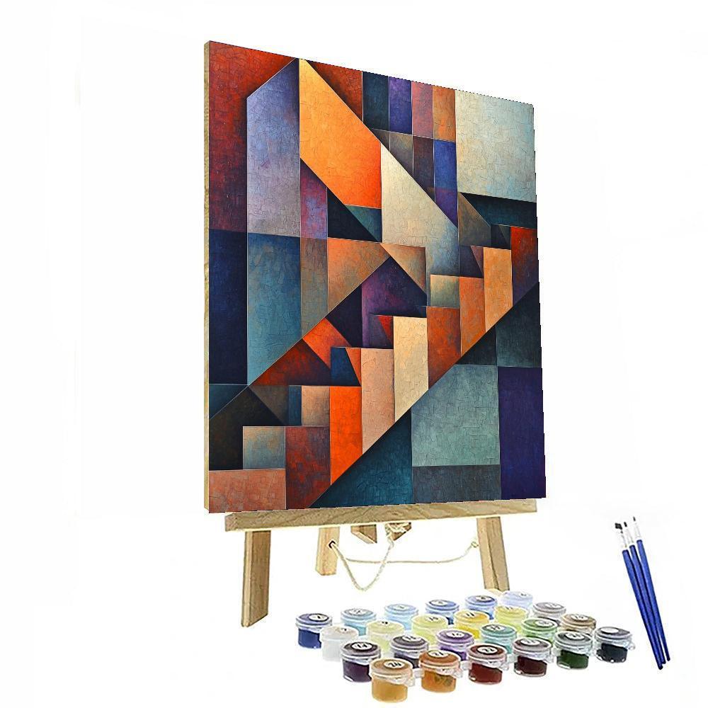 Paul Cézanne Inspired Geometric Twilight  DIY Paint By Numbers