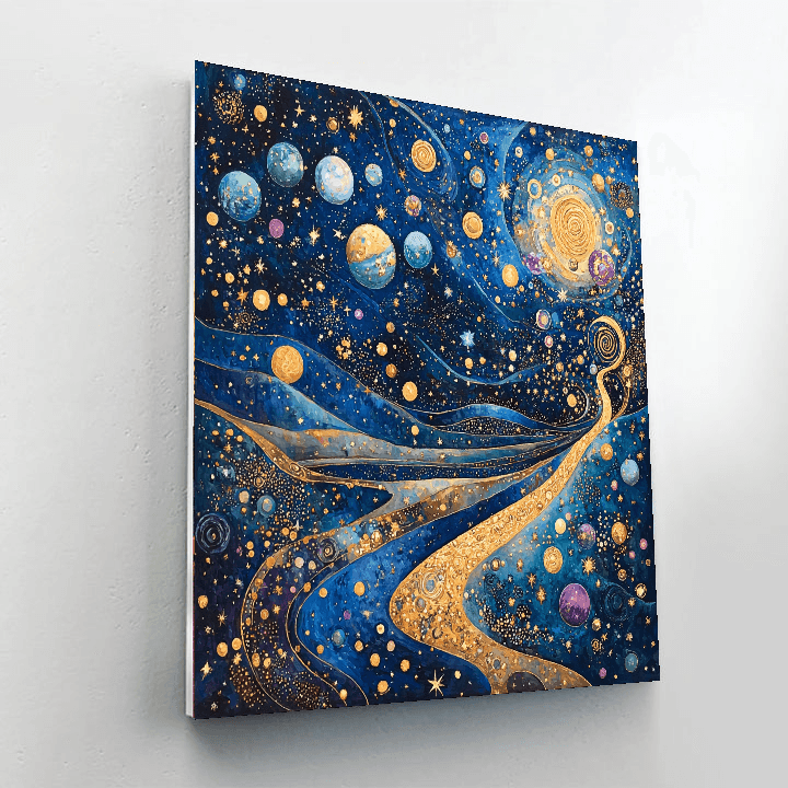 Gustav Klimt Inspired Celestial Voyage  Painting By Numbers Kit