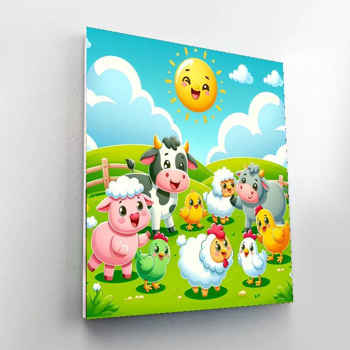 Funny Farm Friends Number Painting