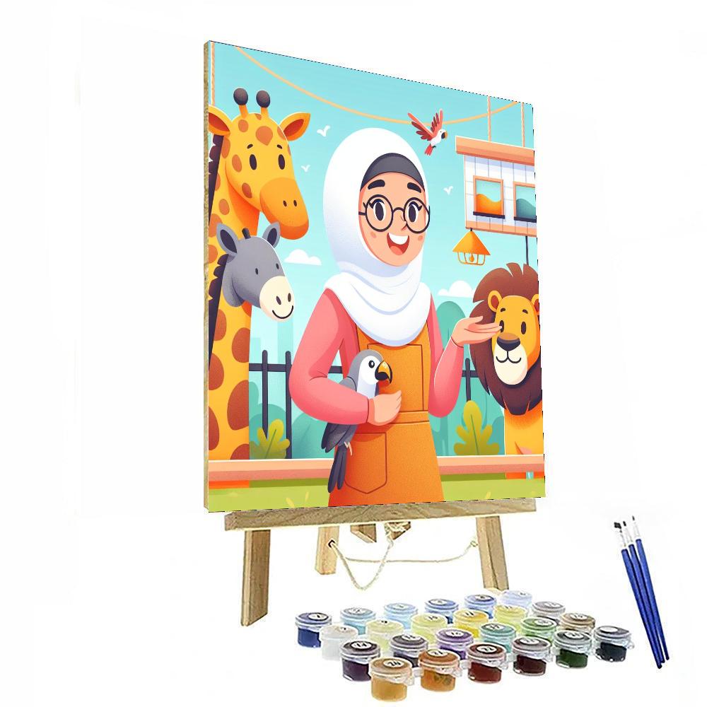 Zoo Keeper's Journey Number Painting