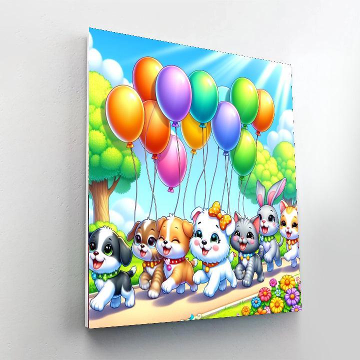 Super Cute Pet Parade Paint By Numbers Art