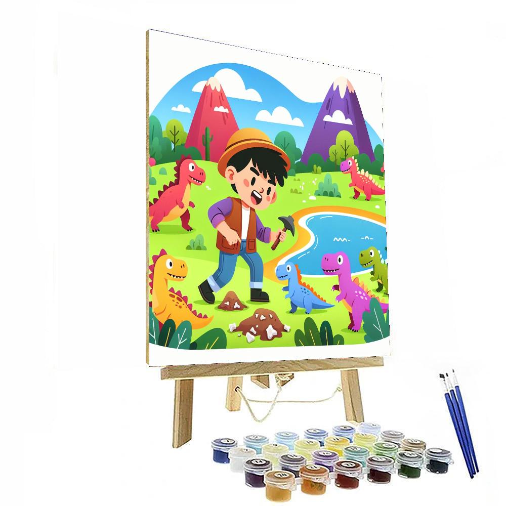 Dinosaur Island Quest Painting Number Kit
