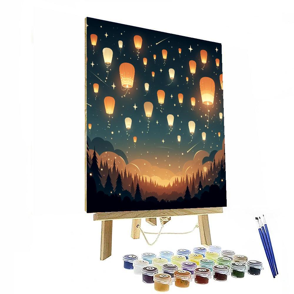 Festival Of Flying Lanterns Painting By Numbers Kit
