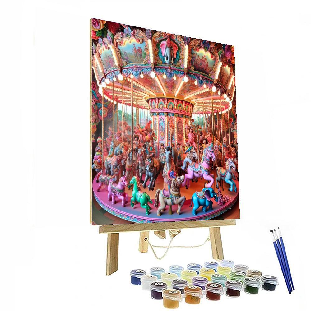 Charming Carousel Rides Paint By Numbers Art