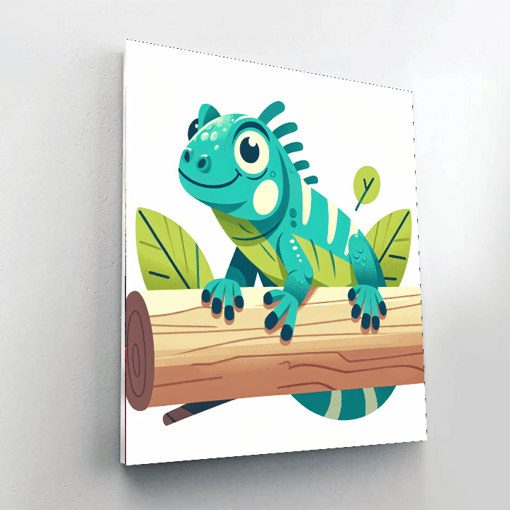 Inquisitive Iguana Number Painting