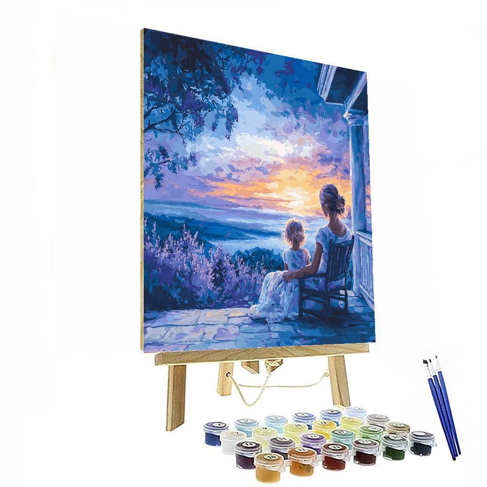 Mother And Child At Dusk Numbered Painting Kits