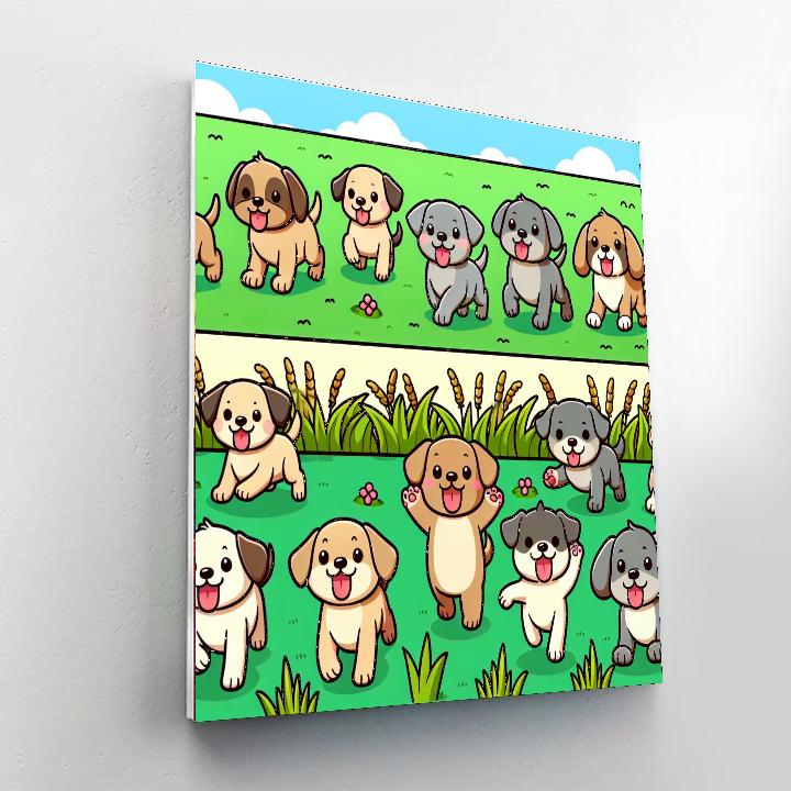 Pawsitive Puppy Parade Painting Number Kit