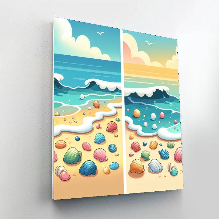 Seashell Beachcombing Numbered Painting Kits