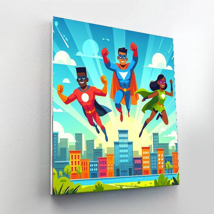 Superhero Dream Team Paint By Numbers Art