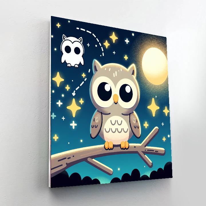 Moonlit Owl's Nighttime Wonders Paint By Numbers Art