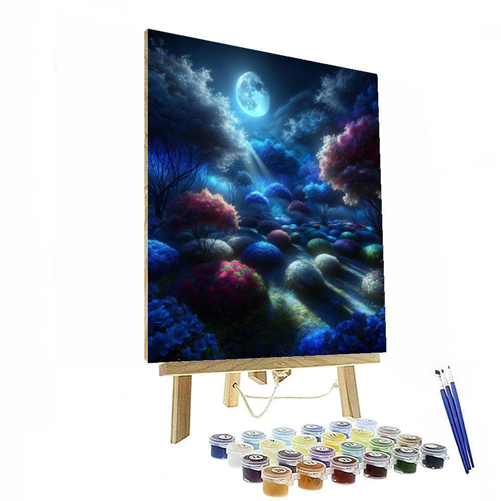 Midnight Garden Bloom Painting Number Kit