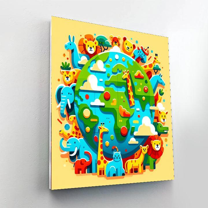 World Safari Adventure Paint By Numbers Art