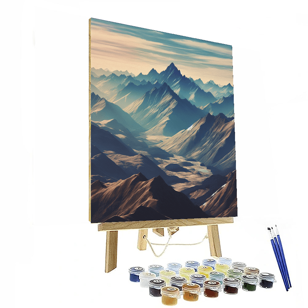 Ethereal Mountain Vista Number Painting