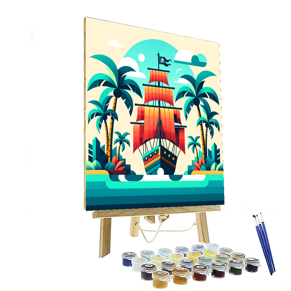 Treasure Island Pirate Ship Paint By Color