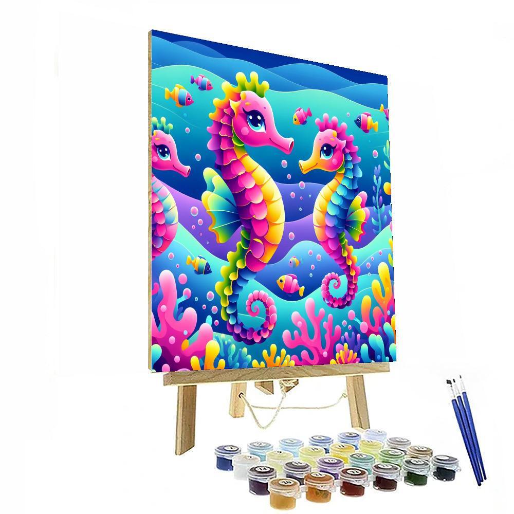 Sassy Seahorses Paint By Numbers Art