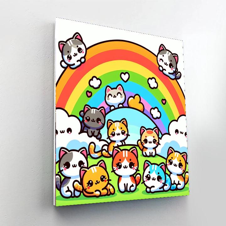 Rainbow Kittens Paint By Number