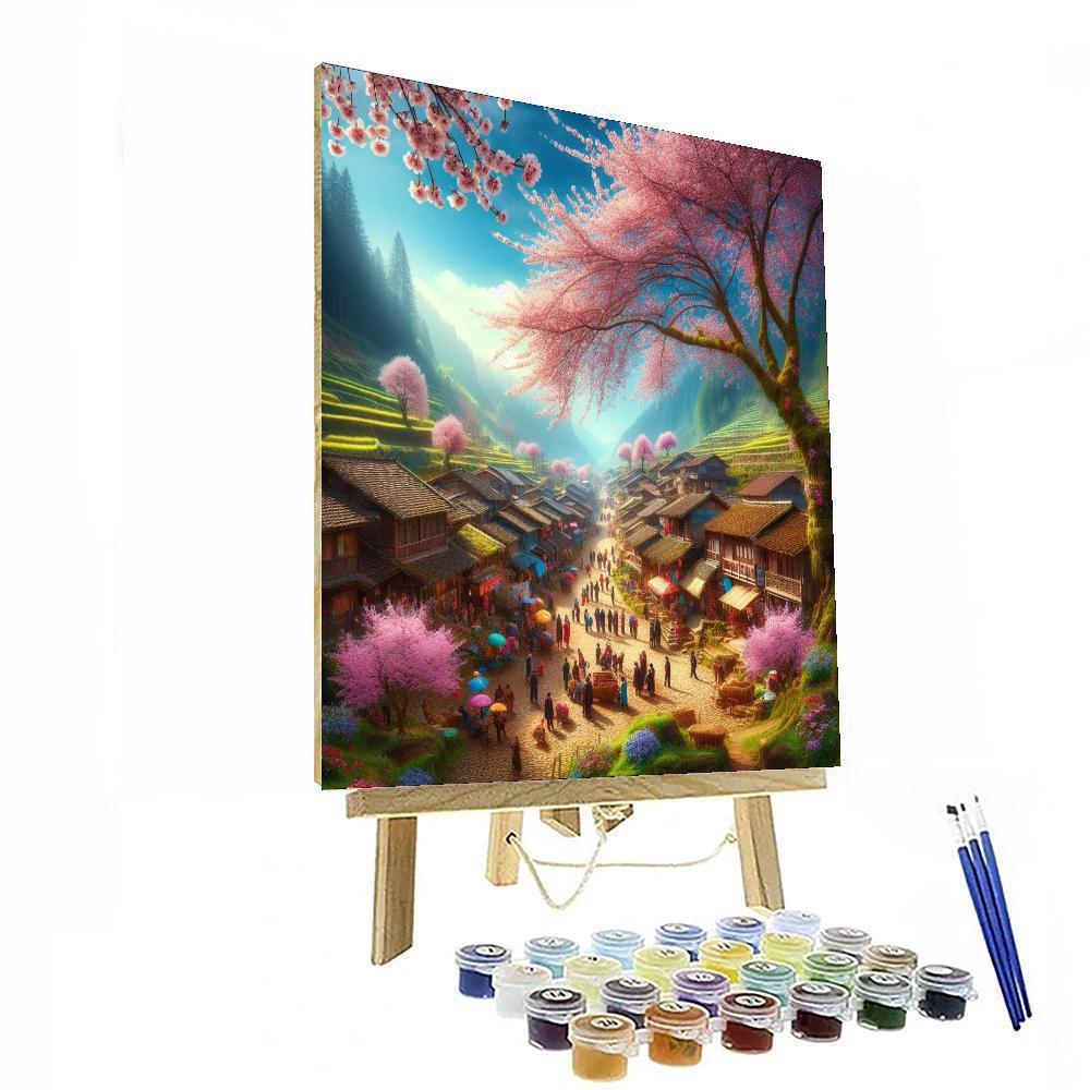 Springtime Village Scene - DIY Painting By Numbers Kit – Artistry Rack
