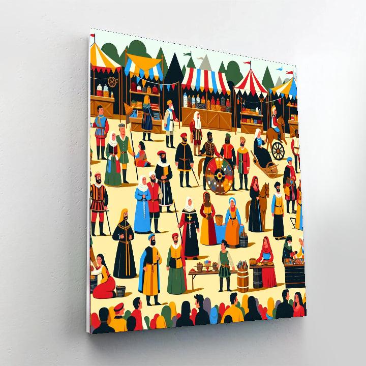 Medieval Fairground Festivities DIY Paint By Numbers