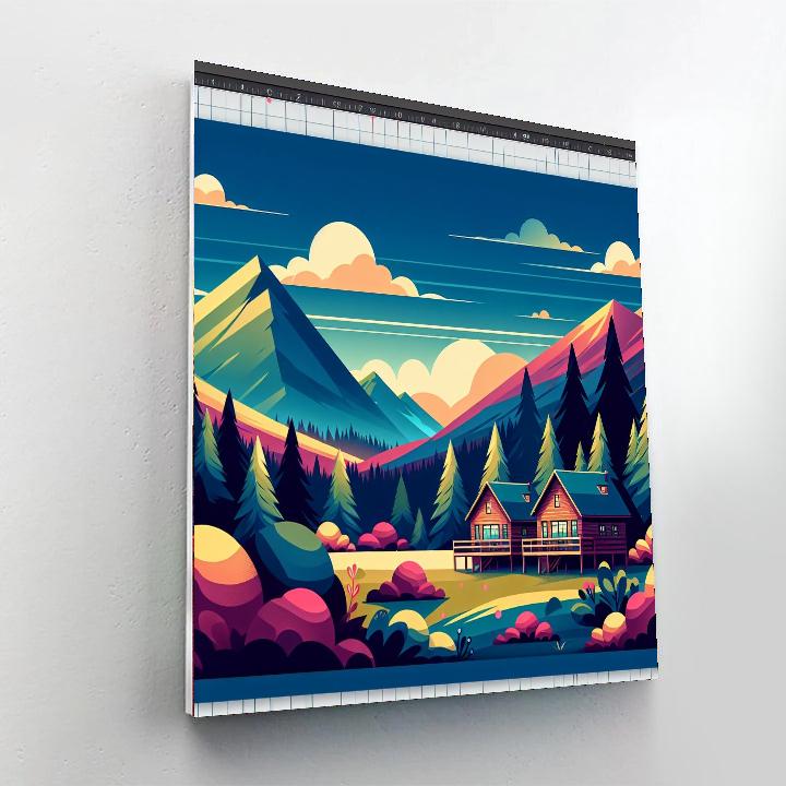 Magical Mountain Hideaway Paint By Numbers Art