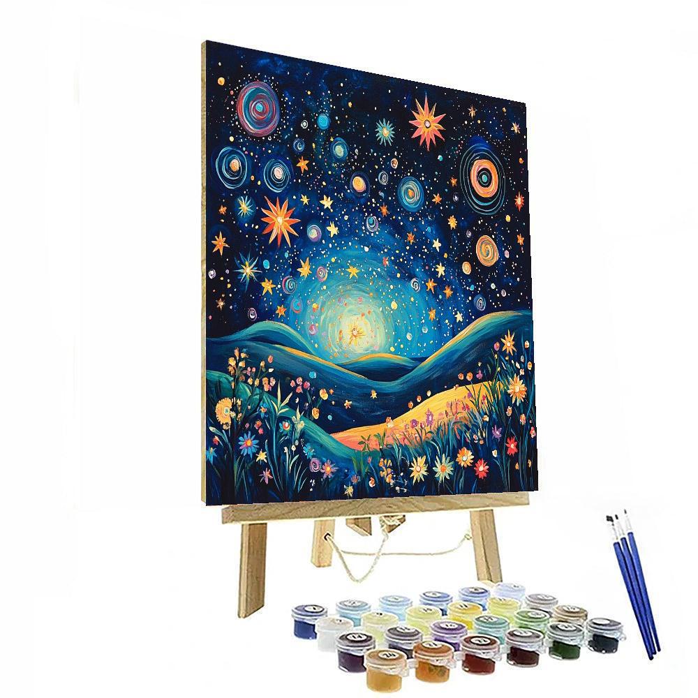 Frida Kahlo Inspired Celestial Dreams In Indigo  Painting Number Kit