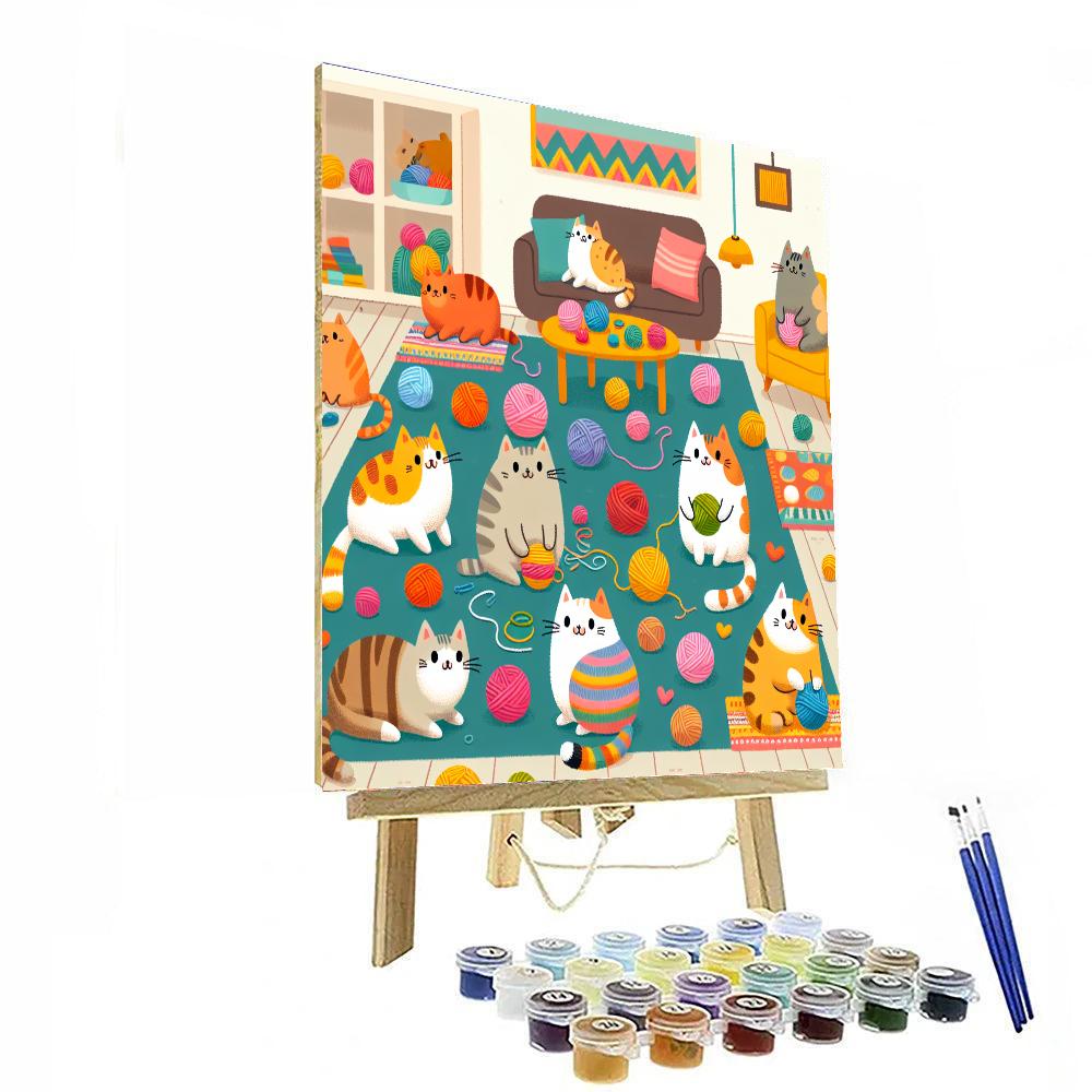 Mischievous Cat Caper Painting By Numbers Kit
