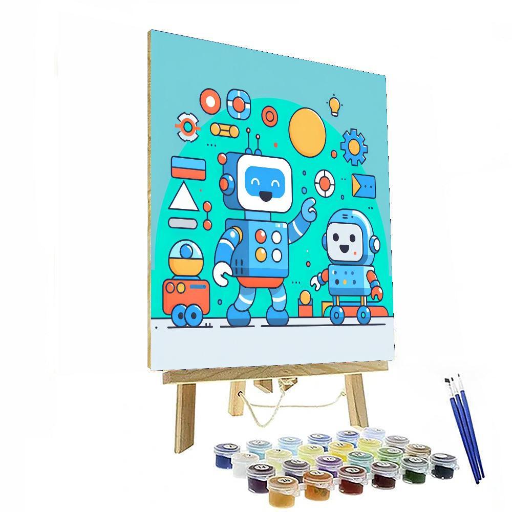 Robots At Play In Technoland Paint By Number