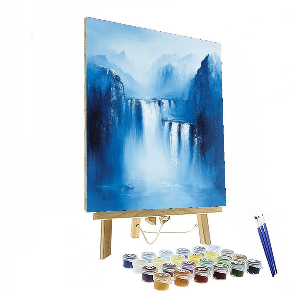 Nandalal Bose Inspired Serenity Of Waterfalls  Painting Number Kit