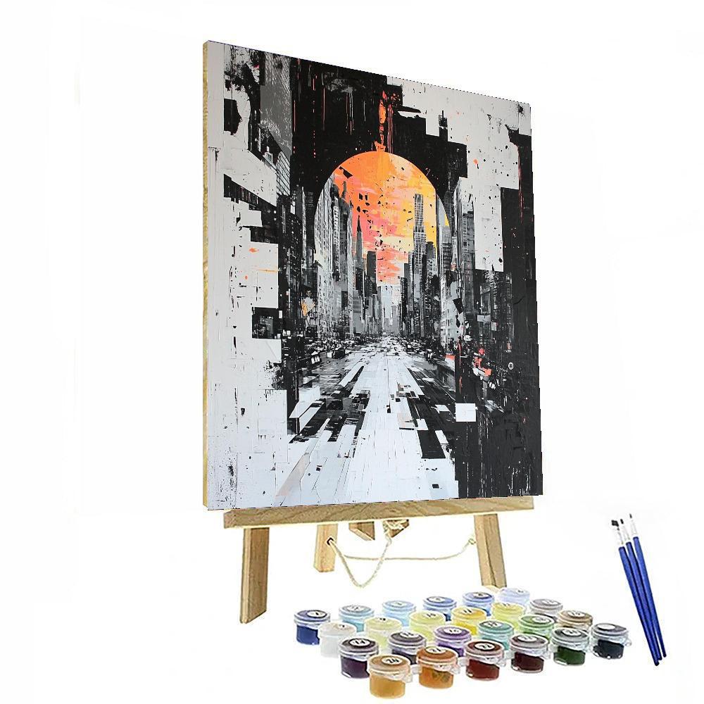 Banksy Inspired City Of Illusions  Number Painting