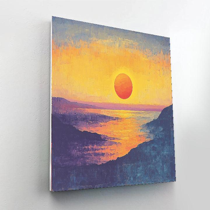 Georges Seurat Inspired Sunrise Symphony  Number Painting