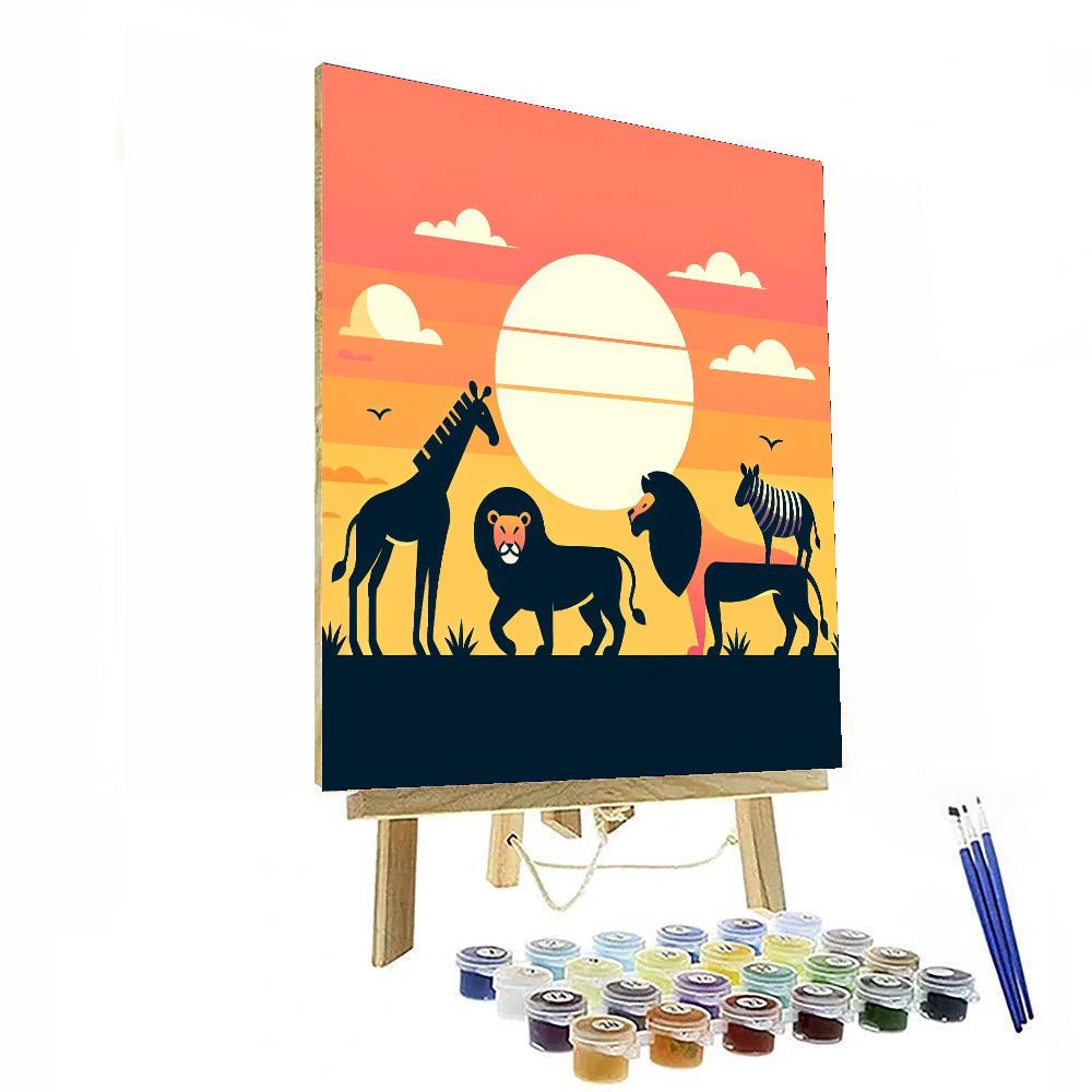 Sunset Safari Soiree Paint By Numbers Art