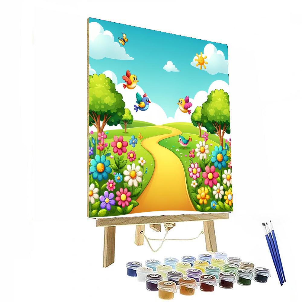Springtime Blossom Trail Paint By Numbers Art