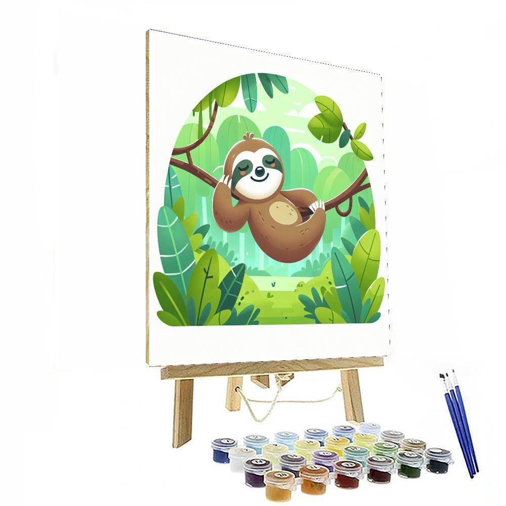 Silly Sloth Safari Paint By Number
