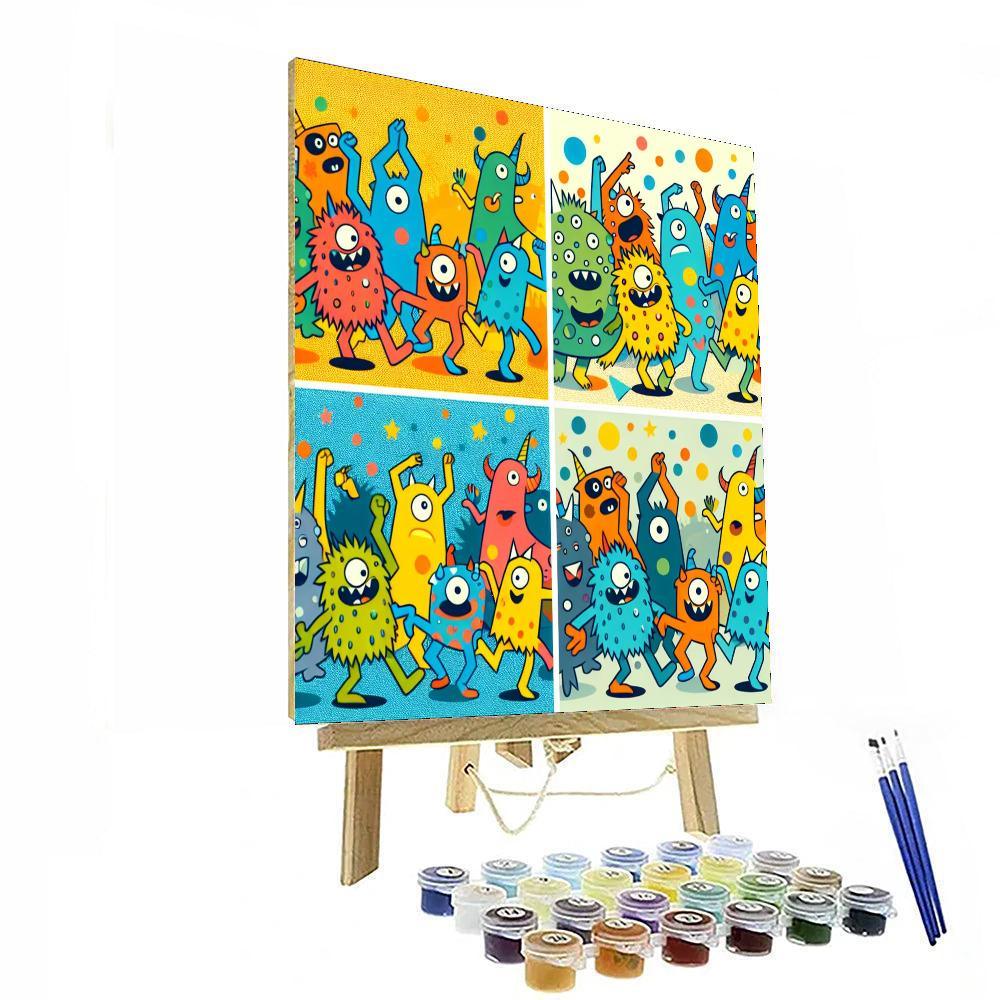 Monster Mayhem Fiesta Painting Number Kit