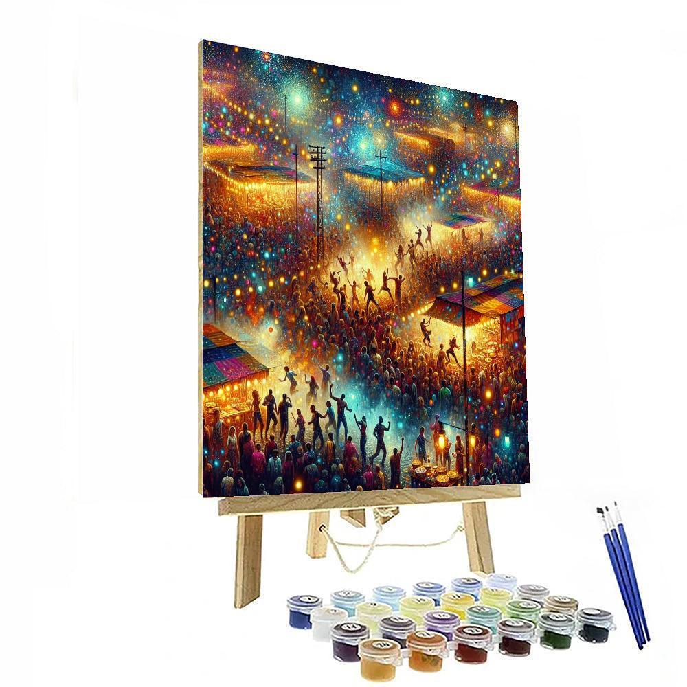 Glittering Night Festival Painting Number Kit
