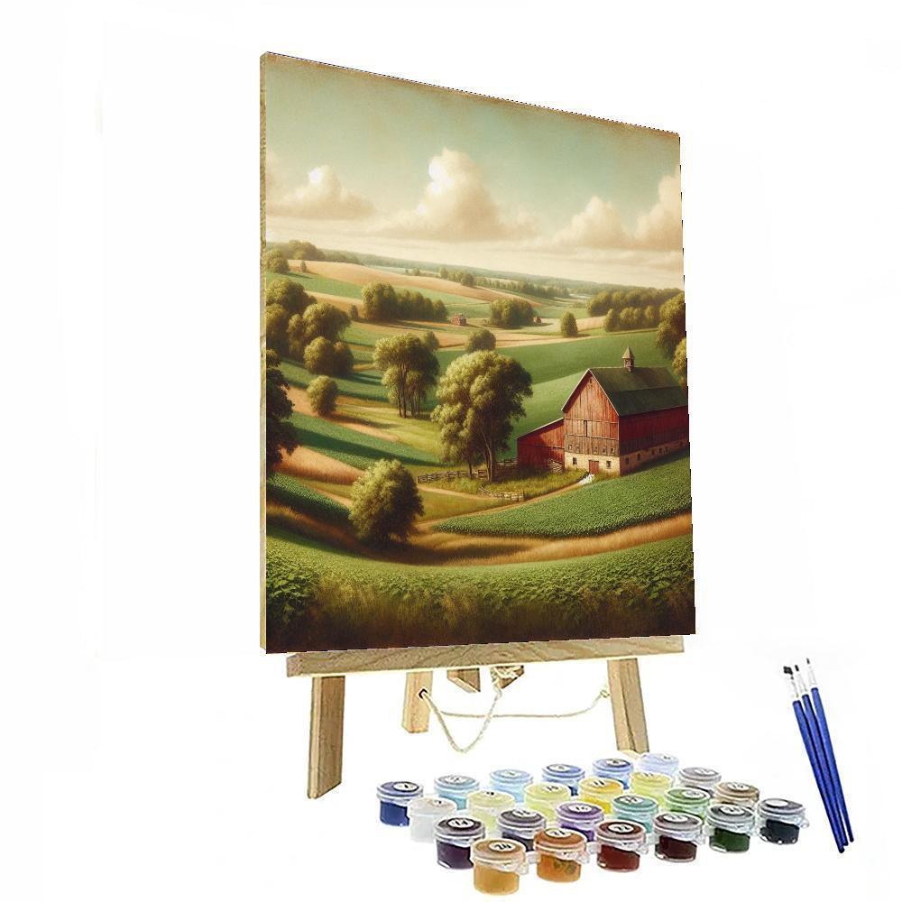 Idyllic Farm Landscape DIY Paint By Numbers