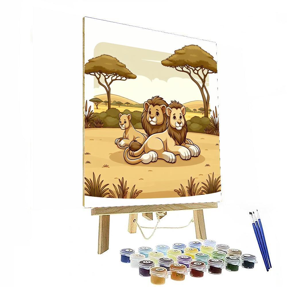 Lively Lion Safari Numbered Painting Kits
