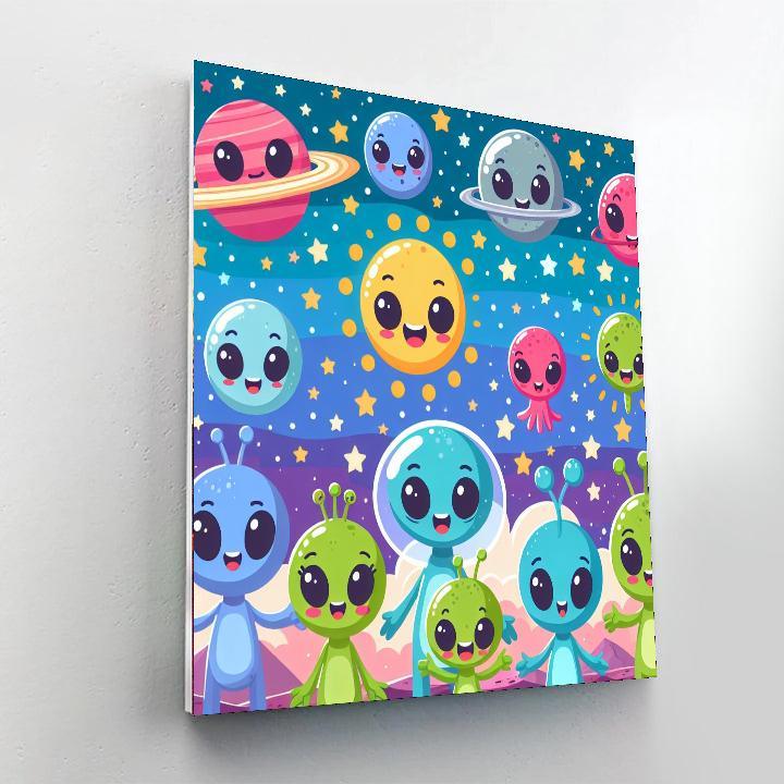 Cosmic Journey With Stars And Planets Paint By Color