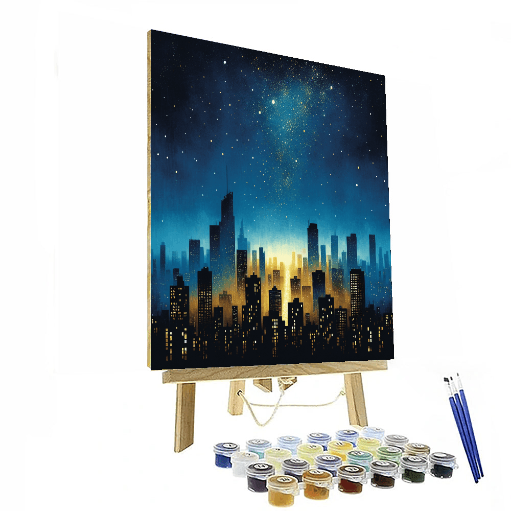 Starry Night Skyline Number Painting