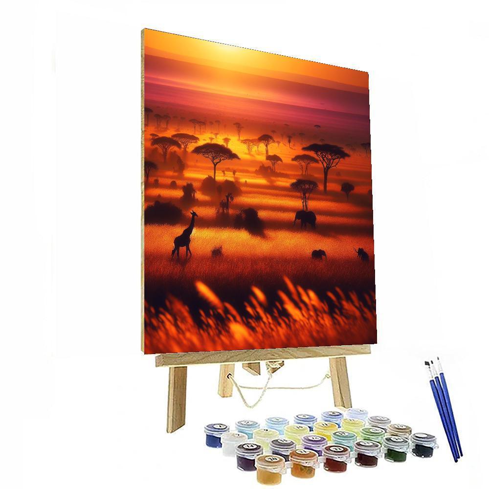 Golden Horizon Savanna Paint By Color