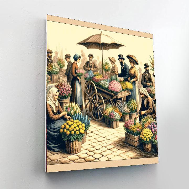 Vintage Flower Market Paint By Numbers Kits