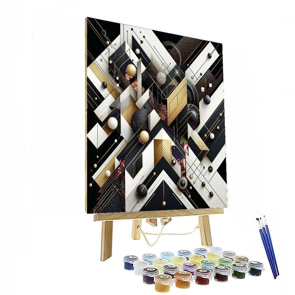 Chic Geometric Contrast Numbered Painting Kits