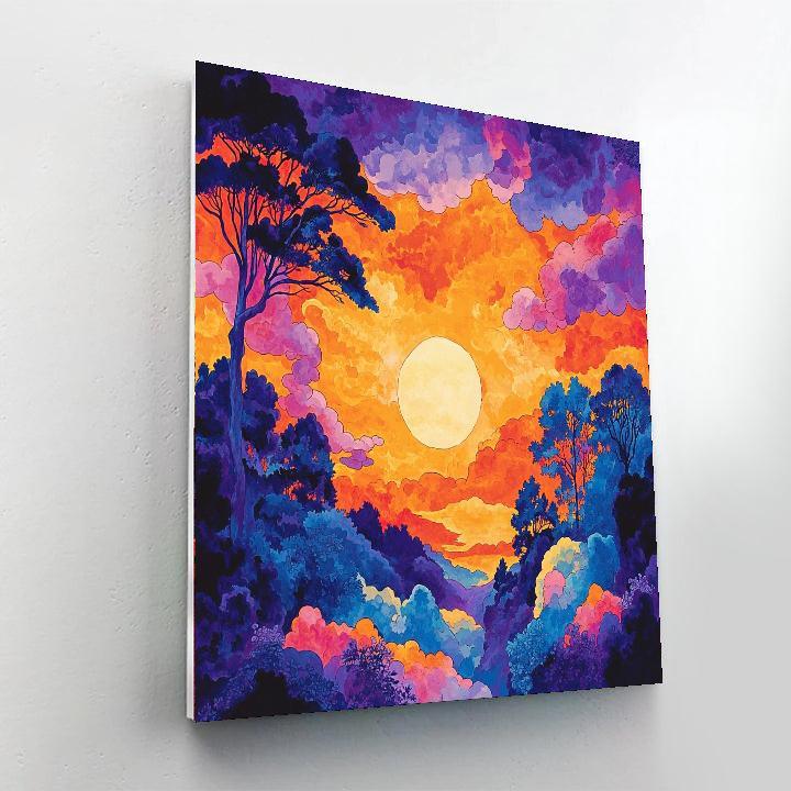 Marc Chagall Inspired Surreal Sunset  DIY Paint By Numbers