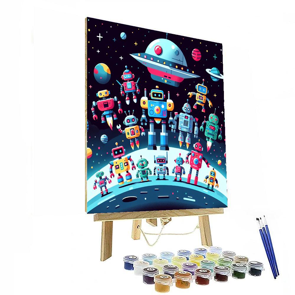 Cosmic Robot Rescue Numbered Painting Kits