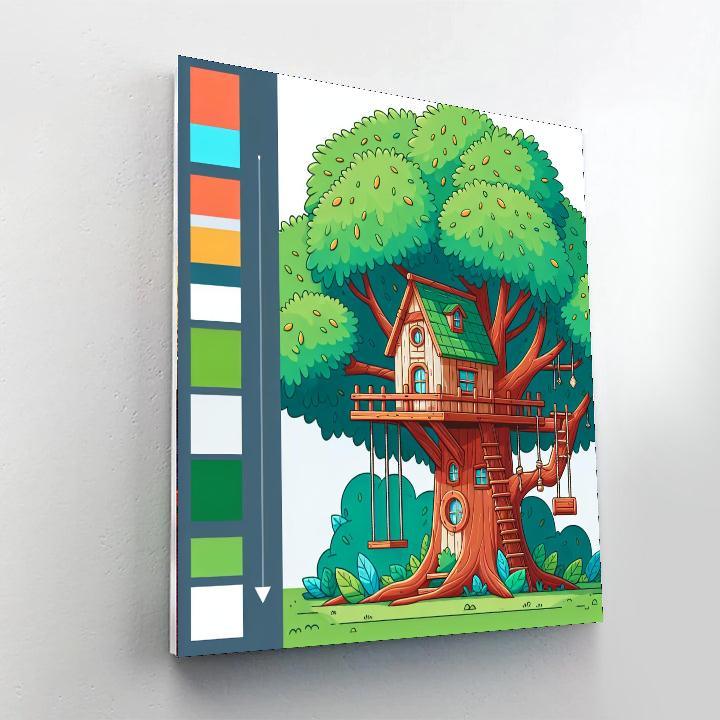 Enchanted Treehouse Retreat Paint By Numbers Art