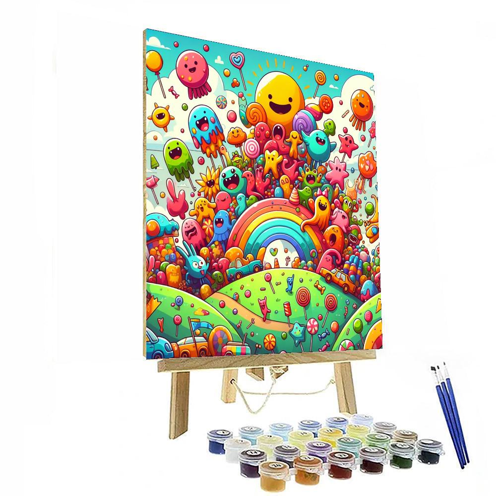 Playful Doodle Monsters Numbered Painting Kits