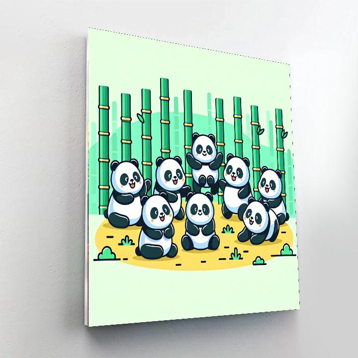 Adorable Panda Party Numbered Painting Kits