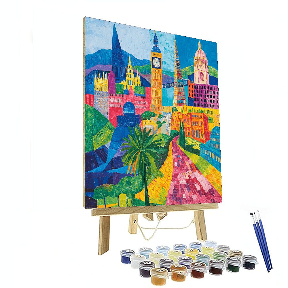David Hockney Inspired Time Traveler's Voyage  Paint By Numbers Art